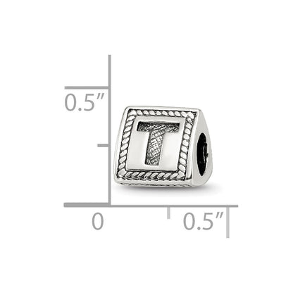Sterlingsilber Reflections Buchstabe T Dreieck Block Perle