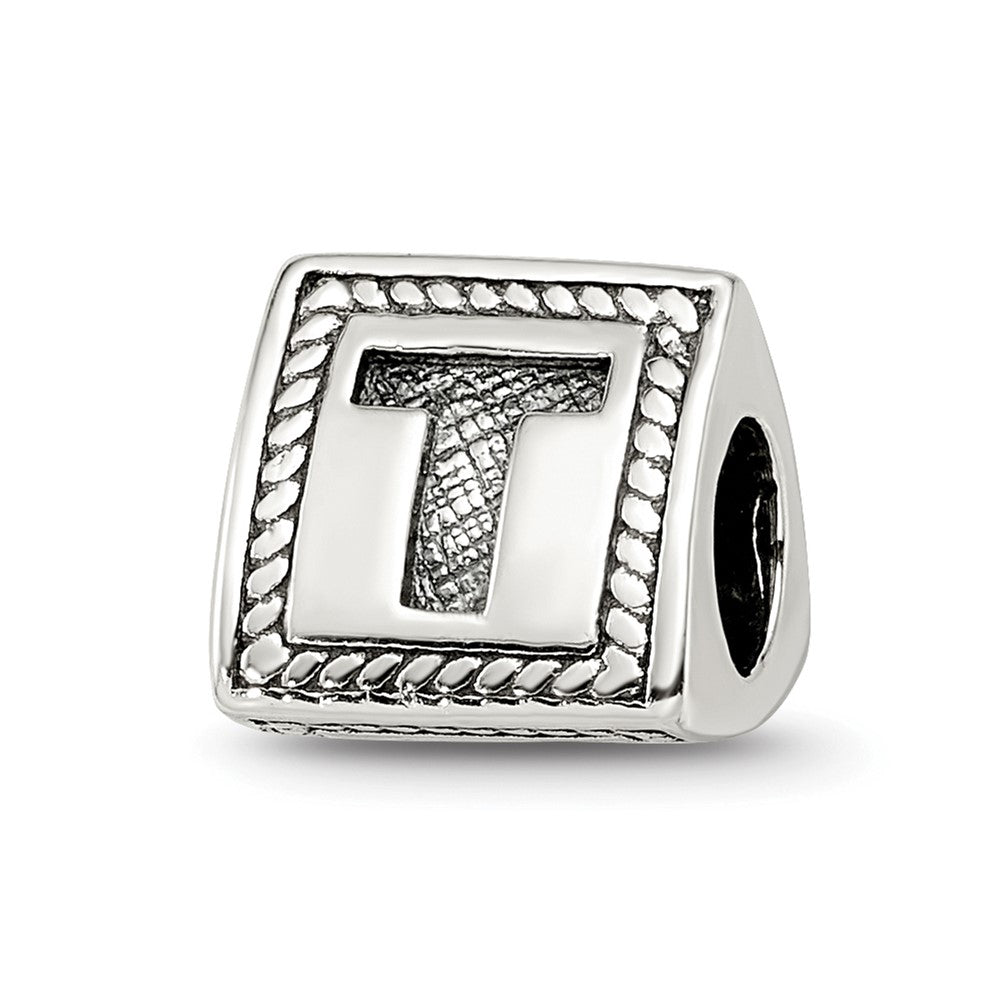 Sterlingsilber Reflections Buchstabe T Dreieck Block Perle