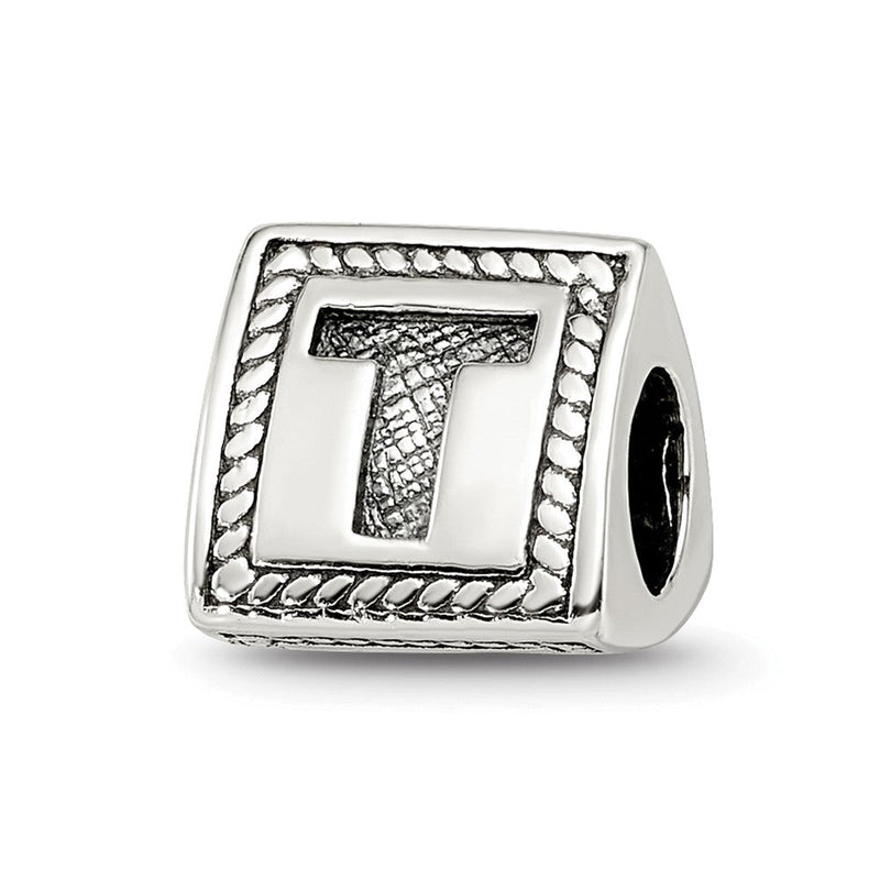 Sterlingsilber Reflections Buchstabe T Dreieck Block Perle