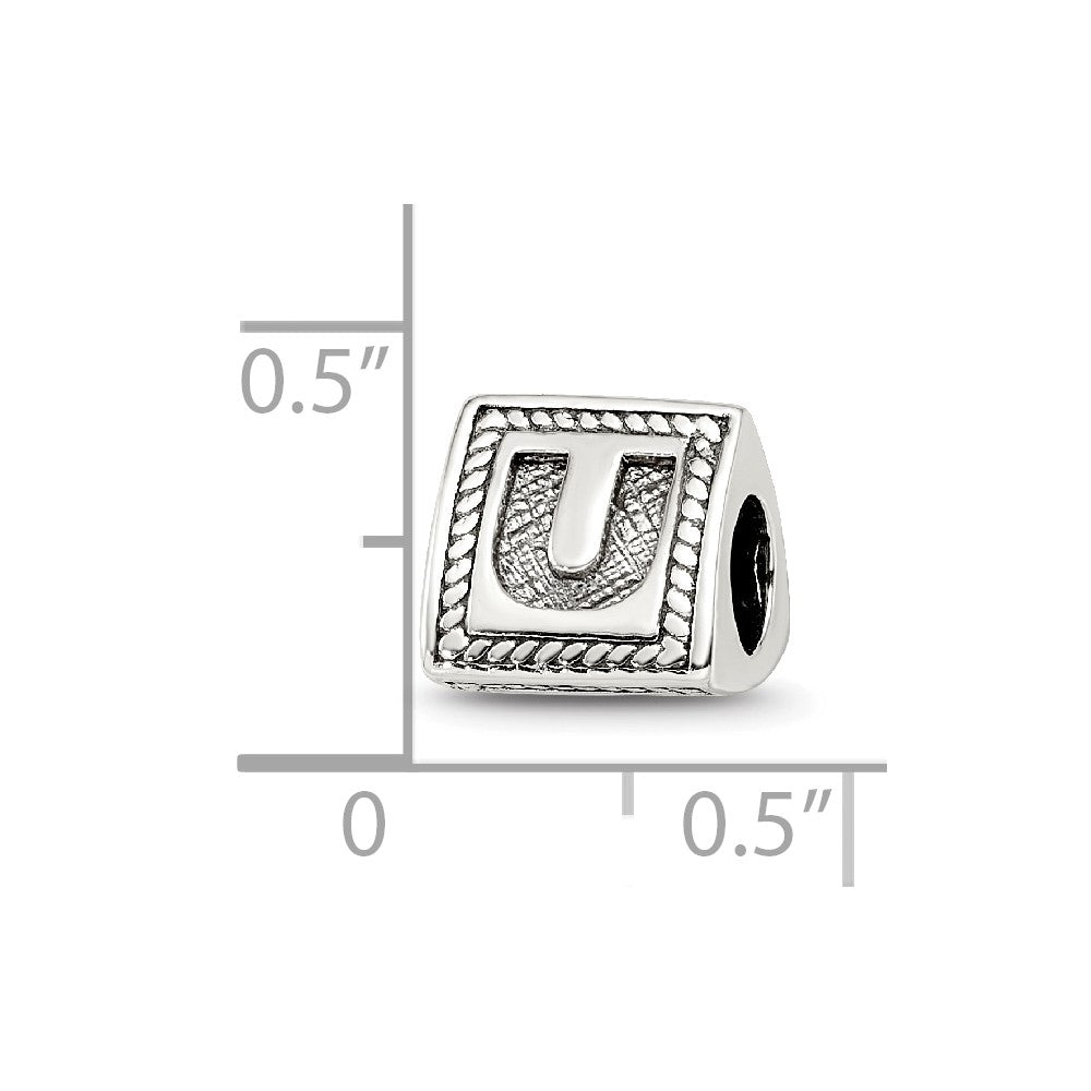 Sterlingsilber Reflections Buchstabe U Dreieck Block Perle