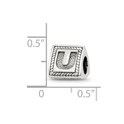 Sterlingsilber Reflections Buchstabe U Dreieck Block Perle