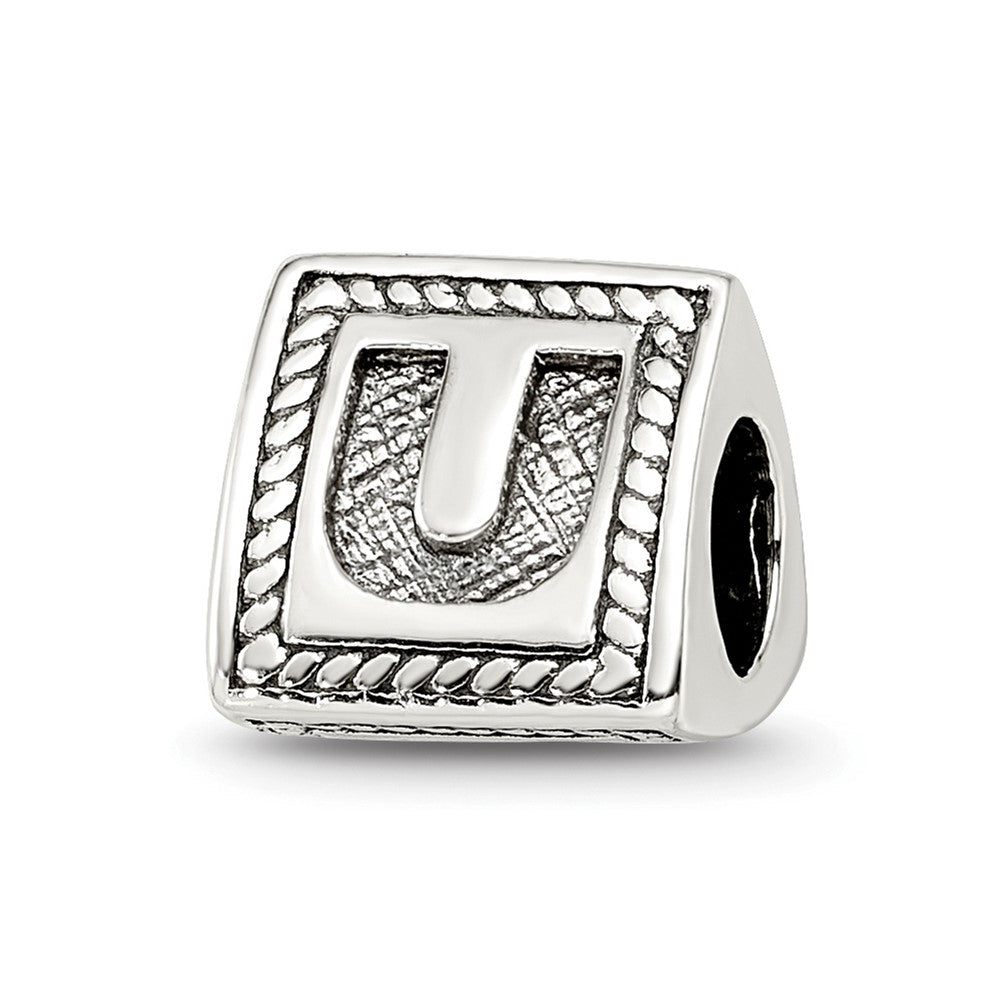 Sterlingsilber Reflections Buchstabe U Dreieck Block Perle