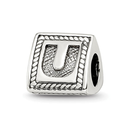 Sterlingsilber Reflections Buchstabe U Dreieck Block Perle