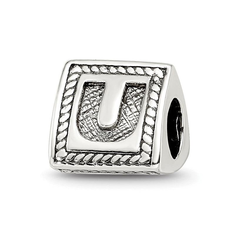 Sterlingsilber Reflections Buchstabe U Dreieck Block Perle