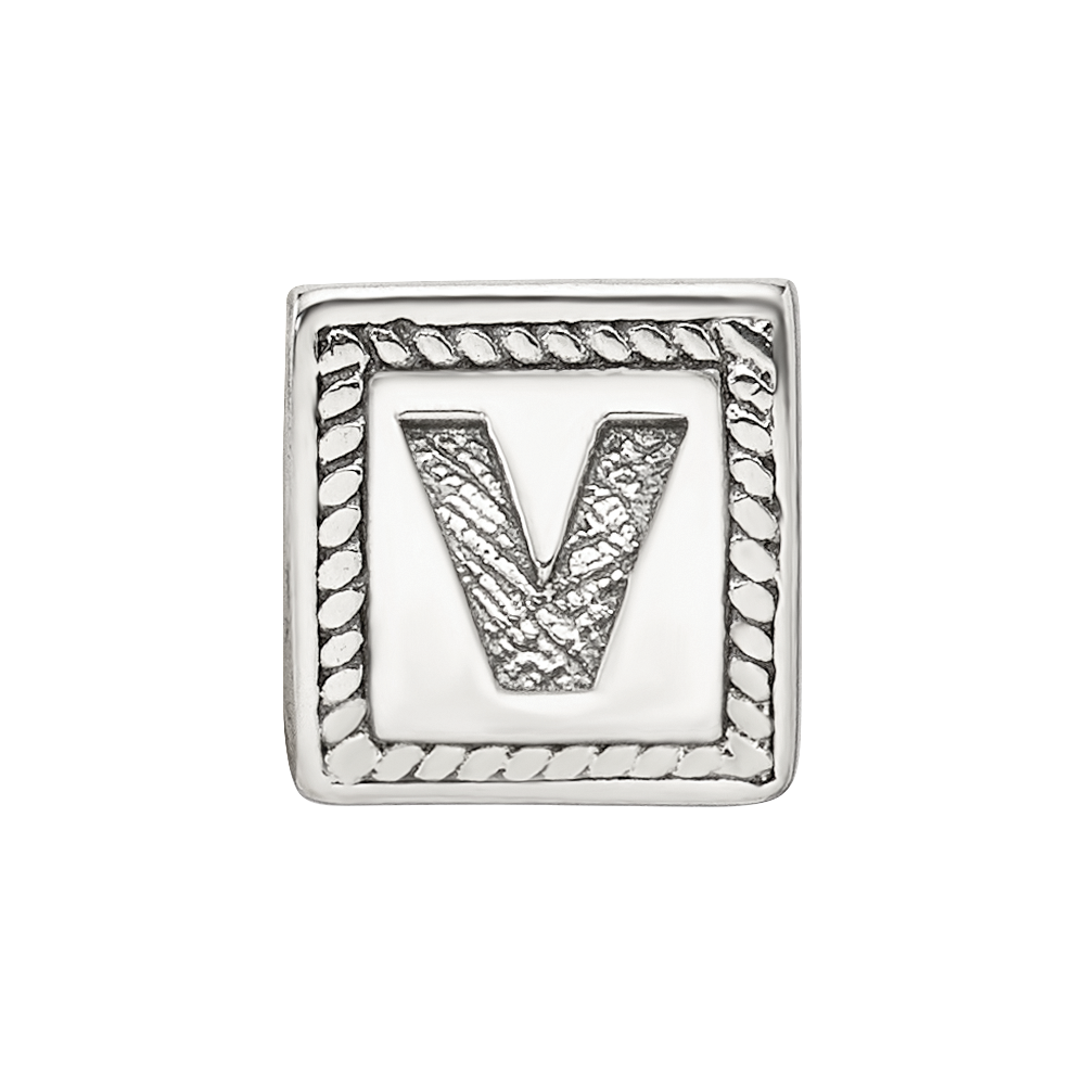 Sterlingsilber Reflections Buchstabe V Dreieck Block Perle
