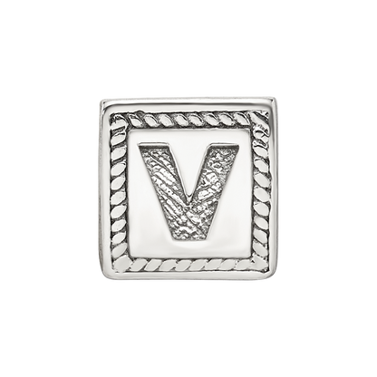 Sterlingsilber Reflections Buchstabe V Dreieck Block Perle