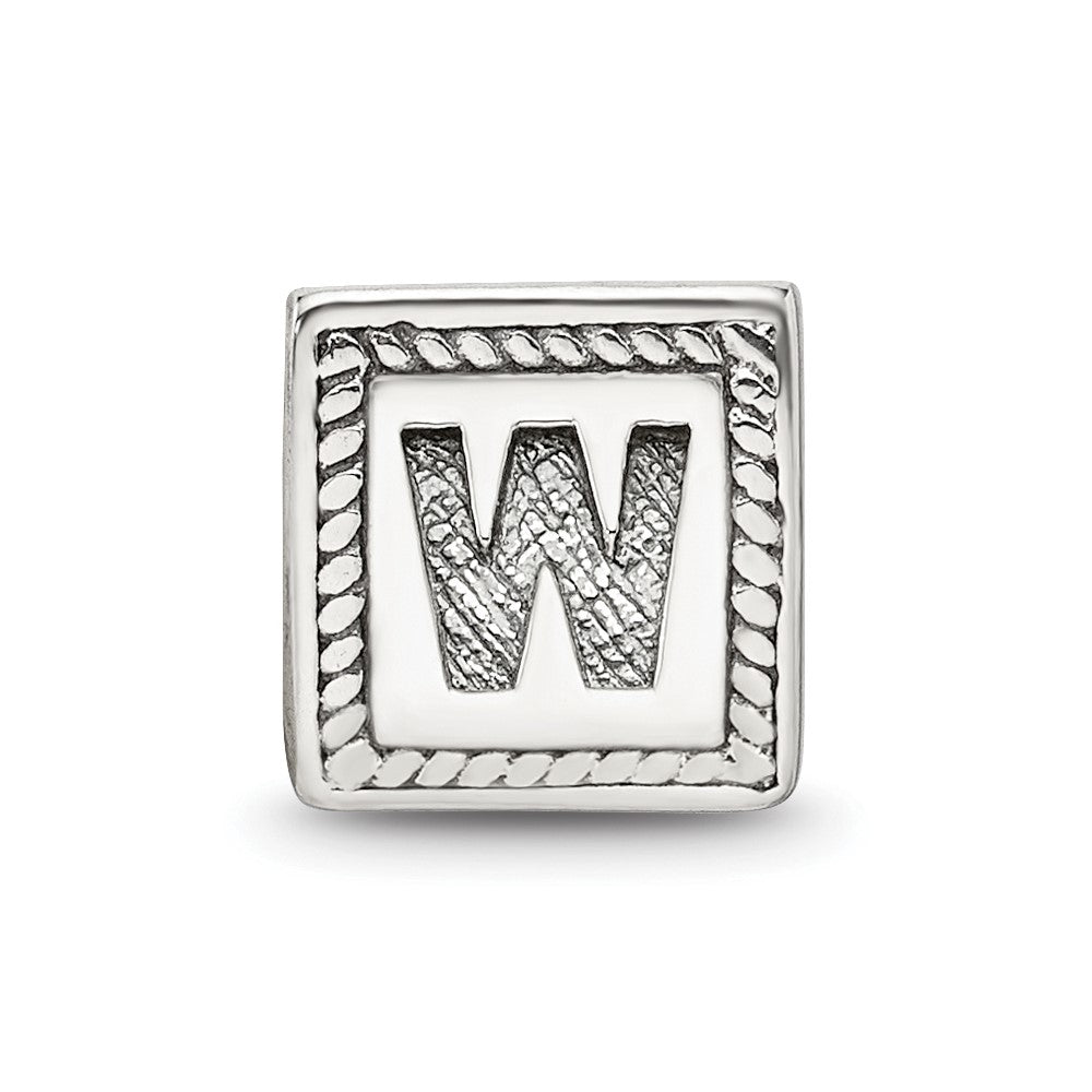 Sterlingsilber Reflections Buchstabe W Dreieck Block Perle