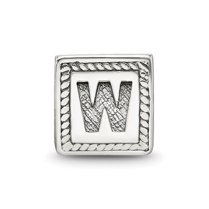 Sterlingsilber Reflections Buchstabe W Dreieck Block Perle
