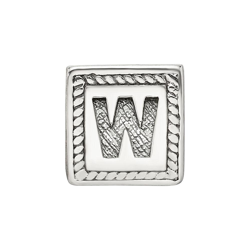 Sterlingsilber Reflections Buchstabe W Dreieck Block Perle