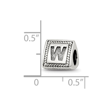 Sterlingsilber Reflections Buchstabe W Dreieck Block Perle