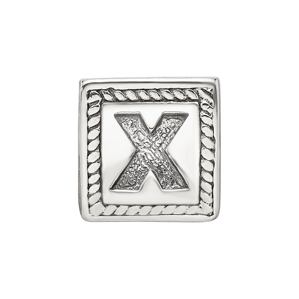 Sterlingsilber Reflections Buchstabe X Dreieck Block Perle