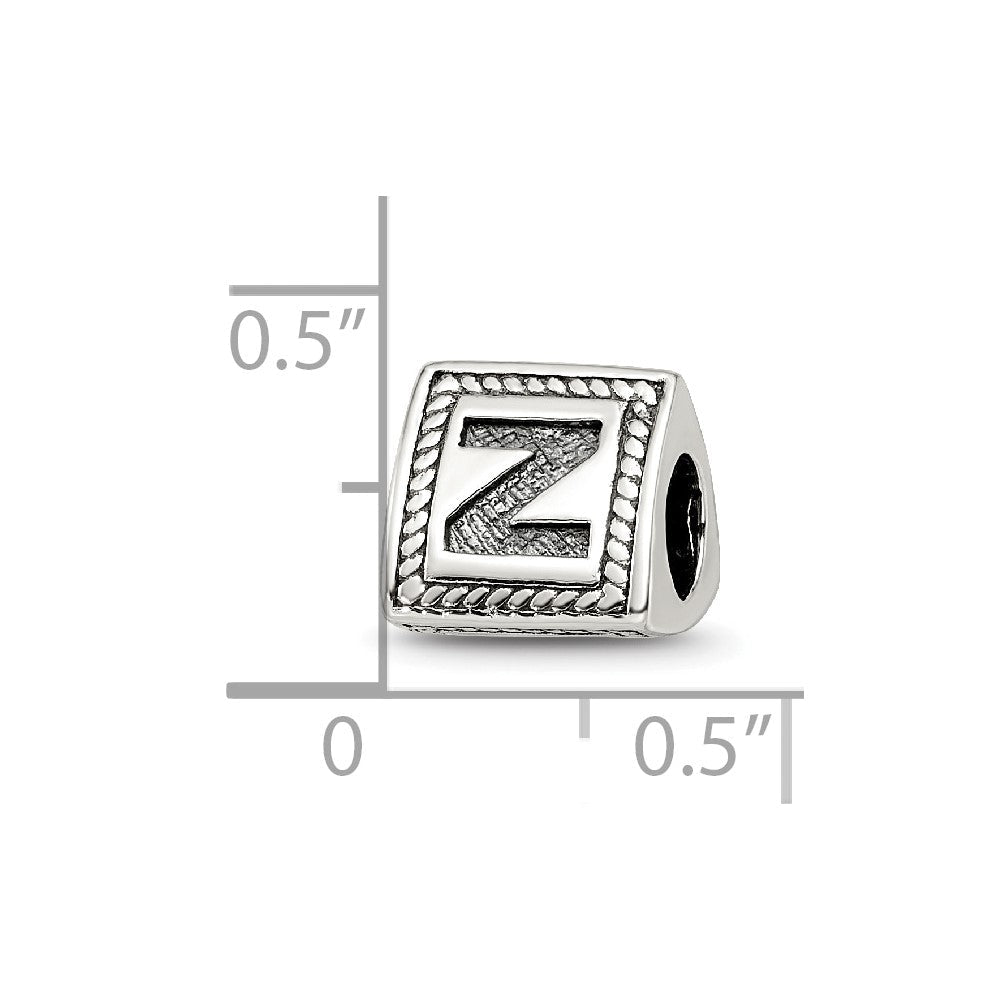 Sterlingsilber Reflections Buchstabe Z Dreieck Block Perle