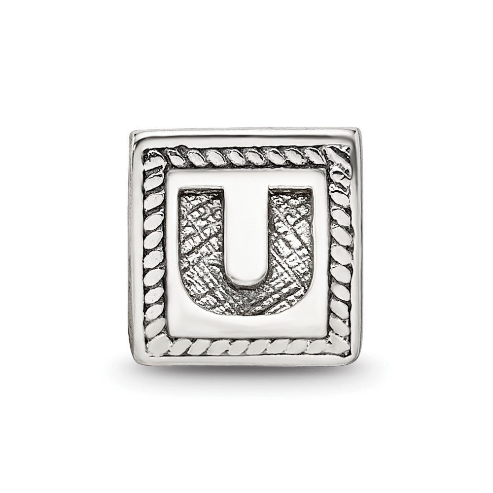 Sterlingsilber Reflections Buchstabe U Dreieck Block Perle