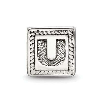 Sterlingsilber Reflections Buchstabe U Dreieck Block Perle