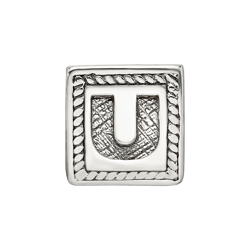 Sterlingsilber Reflections Buchstabe U Dreieck Block Perle