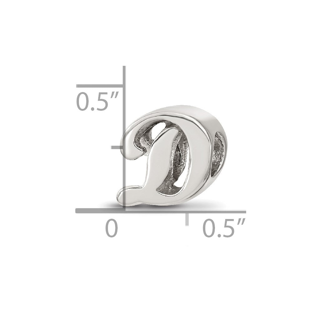Sterlingsilber Reflections Buchstabe D Schreibschrift Perle