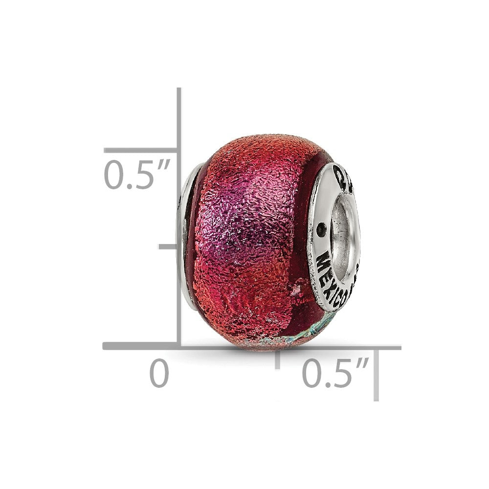 Sterlingsilber Reflections Orange Dichroic Glas Perle