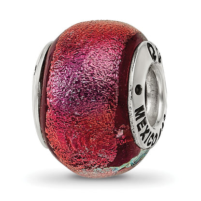 Sterlingsilber Reflections Orange Dichroic Glas Perle