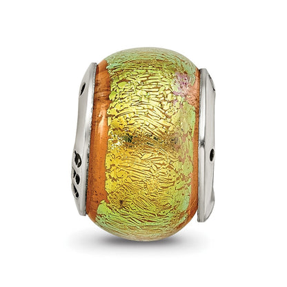 Sterlingsilber Reflections Gelb Dichroic Glas Perle