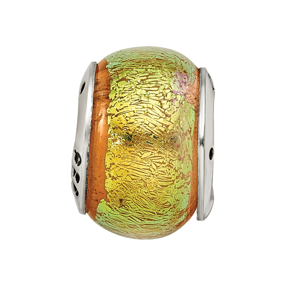 Sterlingsilber Reflections Gelb Dichroic Glas Perle