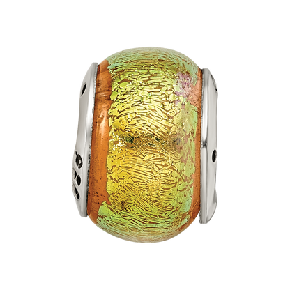 Sterlingsilber Reflections Gelb Dichroic Glas Perle