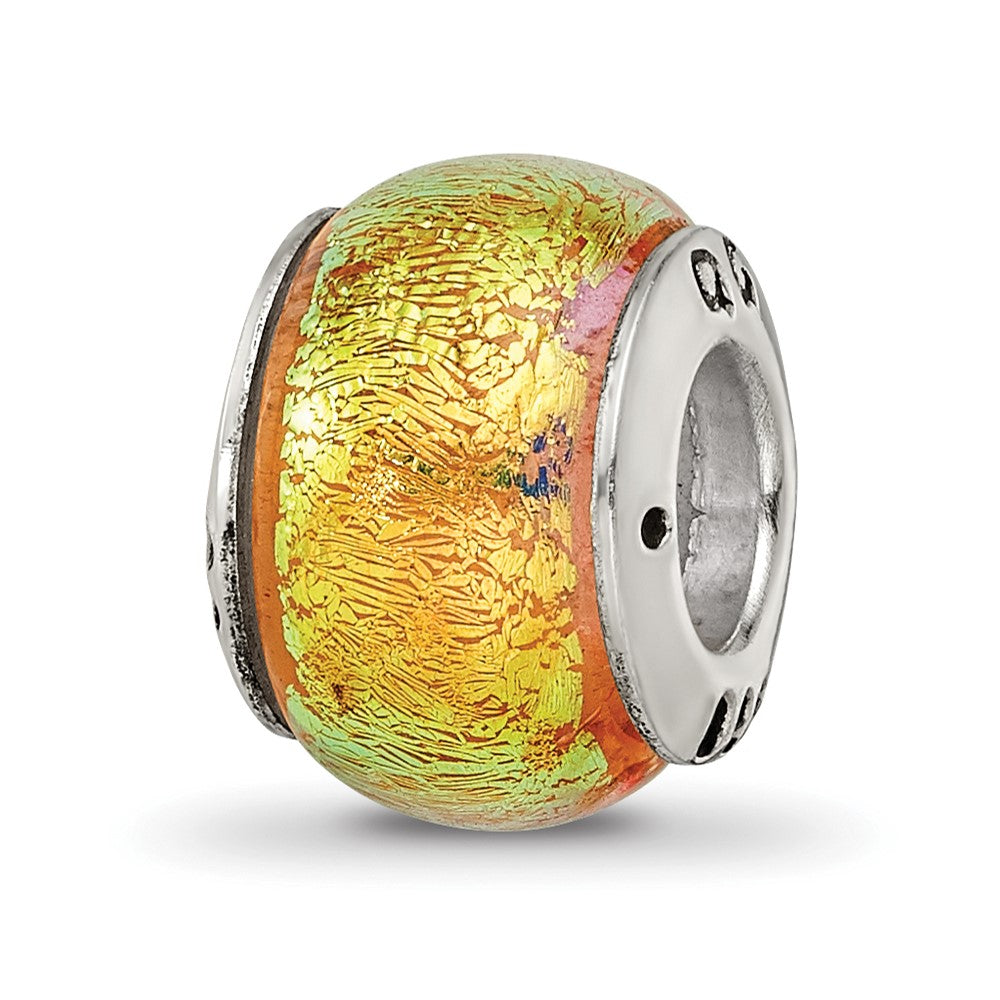 Sterlingsilber Reflections Gelb Dichroic Glas Perle