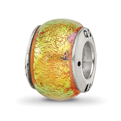 Sterlingsilber Reflections Gelb Dichroic Glas Perle