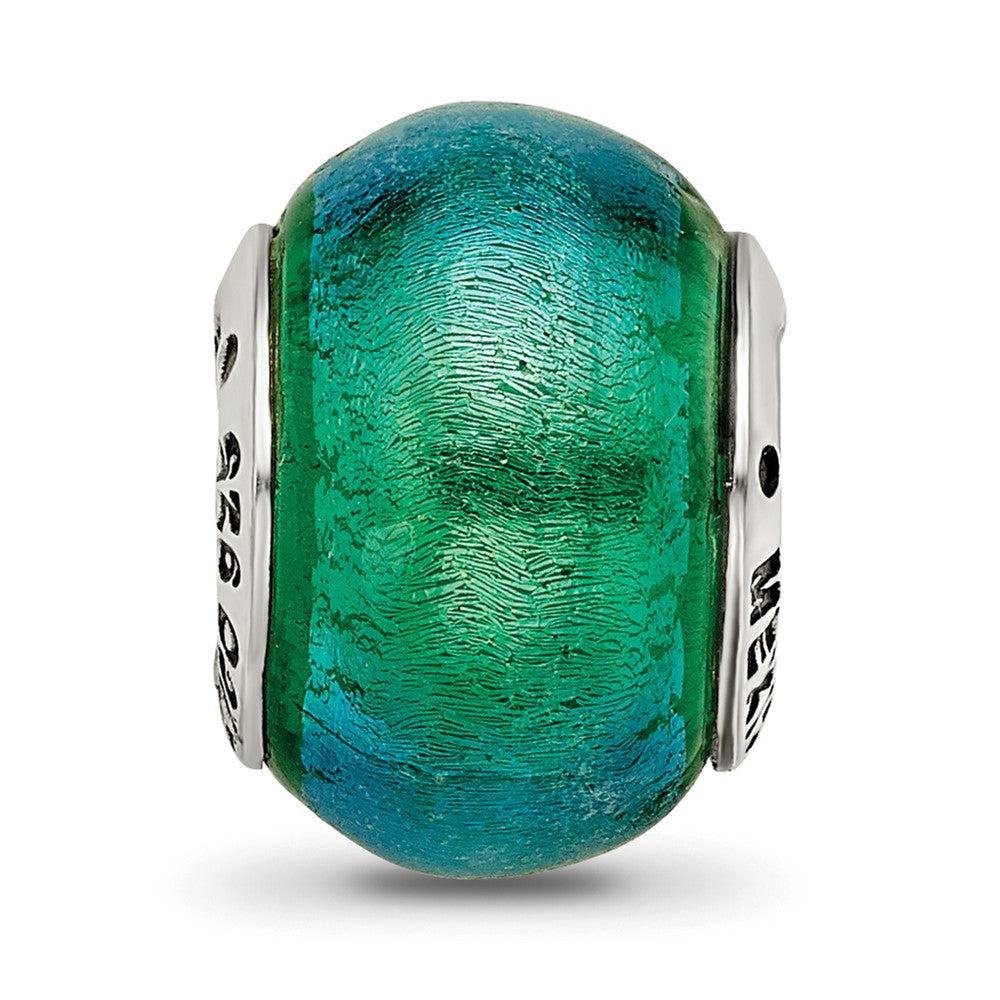 Sterlingsilber Reflections Grün Dichroic Glas Perle