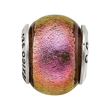 Sterlingsilber Reflections Rosa Dichroic Glas Perle