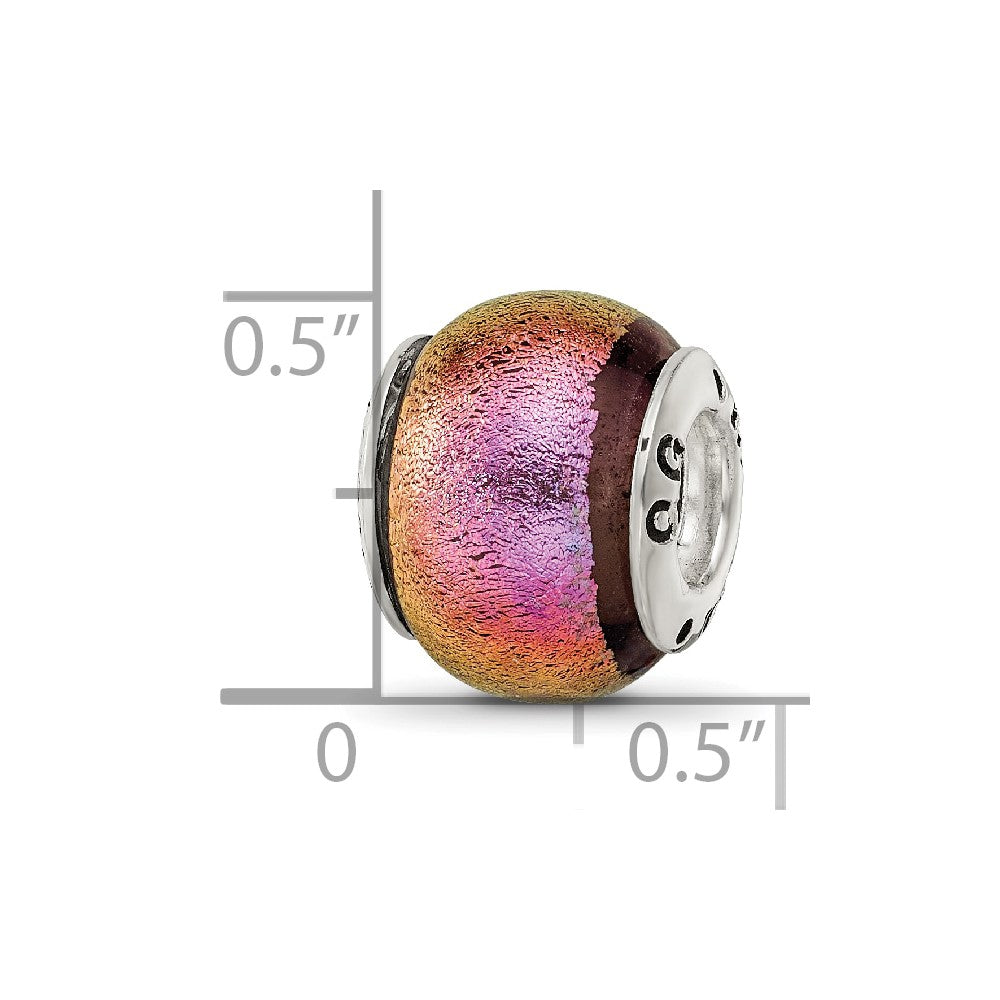 Sterlingsilber Reflections Rosa Dichroic Glas Perle
