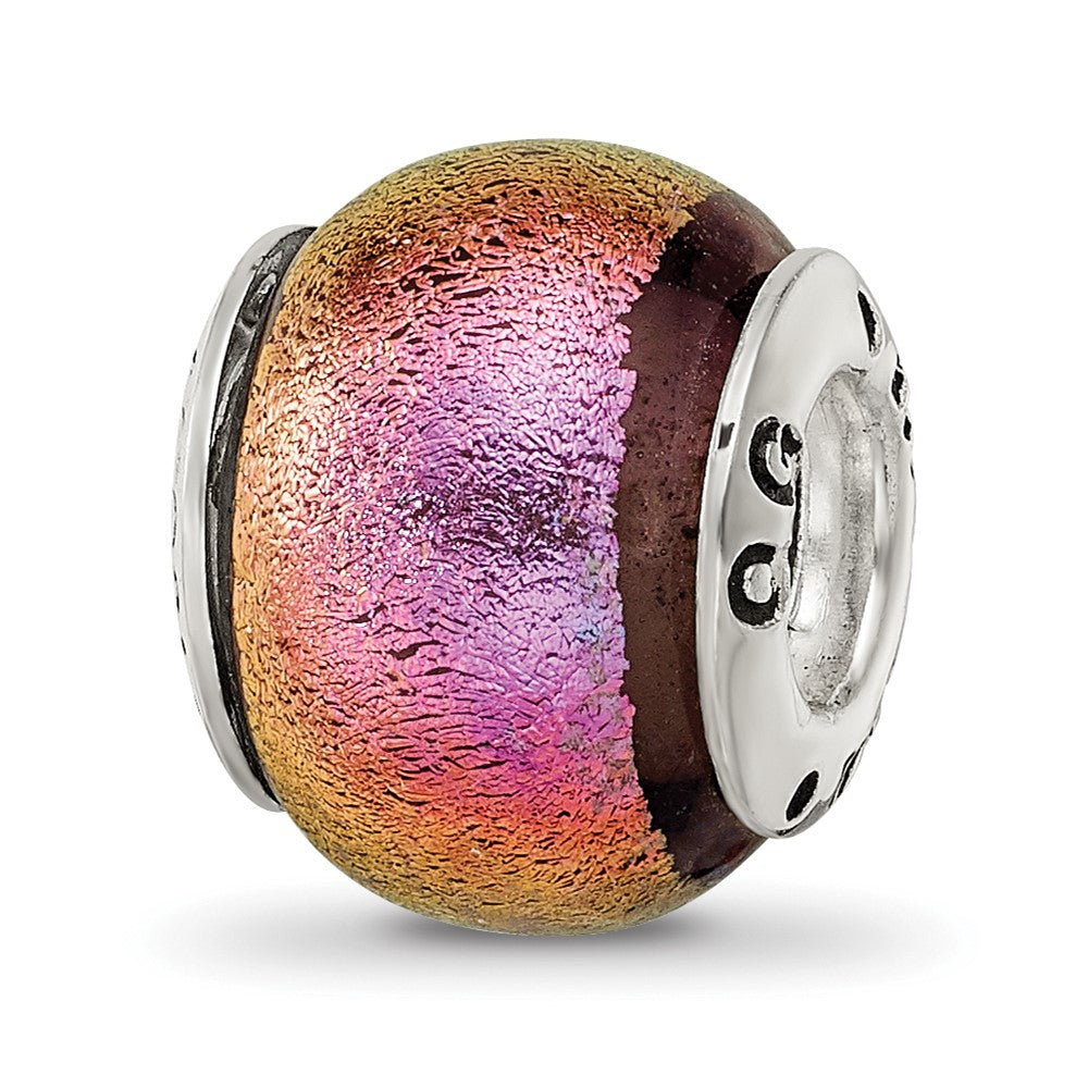 Sterlingsilber Reflections Rosa Dichroic Glas Perle