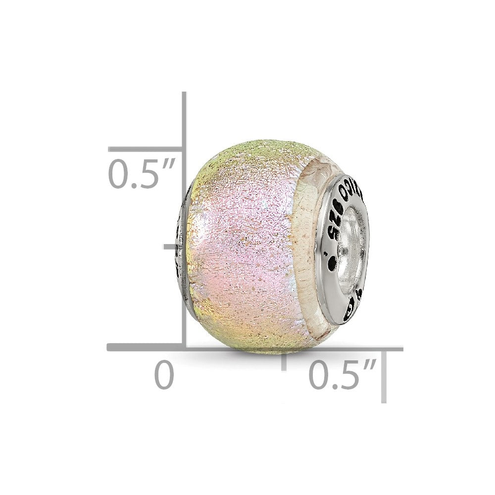Sterlingsilber Reflections Rosa Dichroic Glas Perle