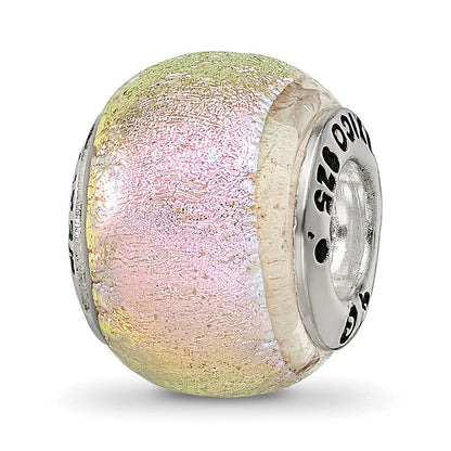 Sterlingsilber Reflections Rosa Dichroic Glas Perle