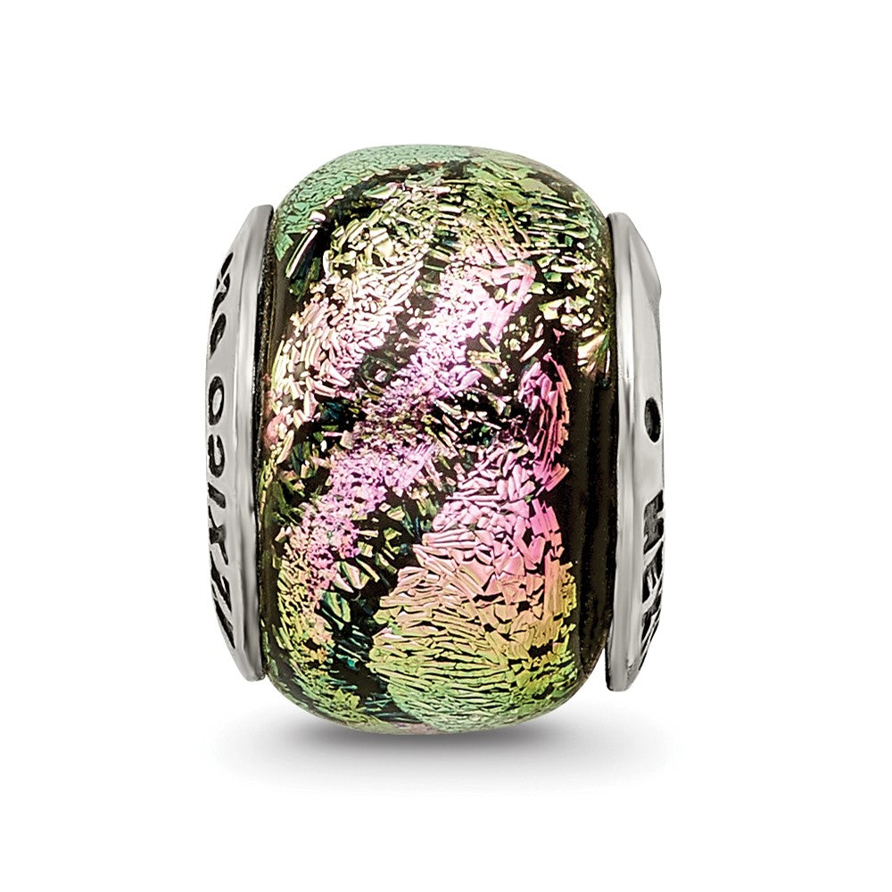 Sterlingsilber Reflections Rosa Dichroic Glas Perle