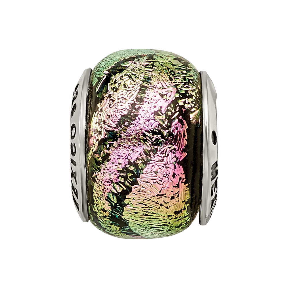 Sterlingsilber Reflections Rosa Dichroic Glas Perle