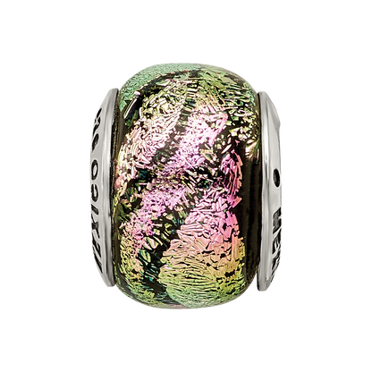 Sterlingsilber Reflections Rosa Dichroic Glas Perle