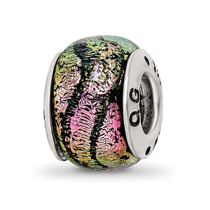 Sterlingsilber Reflections Rosa Dichroic Glas Perle