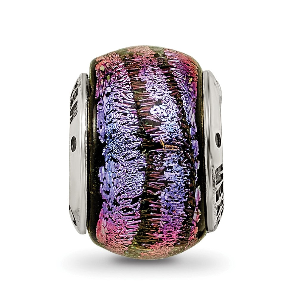 Sterlingsilber Reflections Lila Dichroic Glas Perle