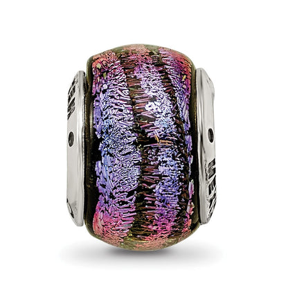 Sterlingsilber Reflections Lila Dichroic Glas Perle