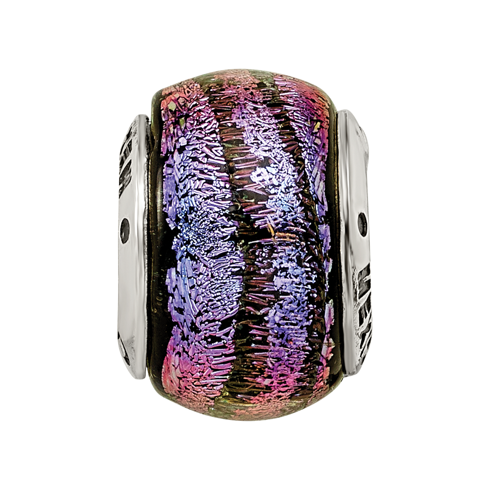 Sterlingsilber Reflections Lila Dichroic Glas Perle