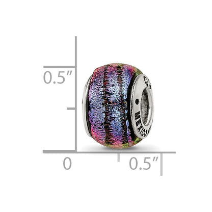 Sterlingsilber Reflections Lila Dichroic Glas Perle
