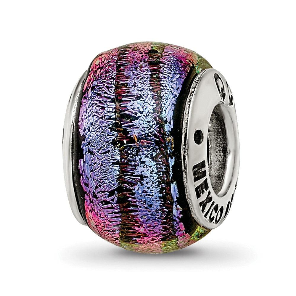 Sterlingsilber Reflections Lila Dichroic Glas Perle