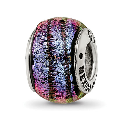 Sterlingsilber Reflections Lila Dichroic Glas Perle