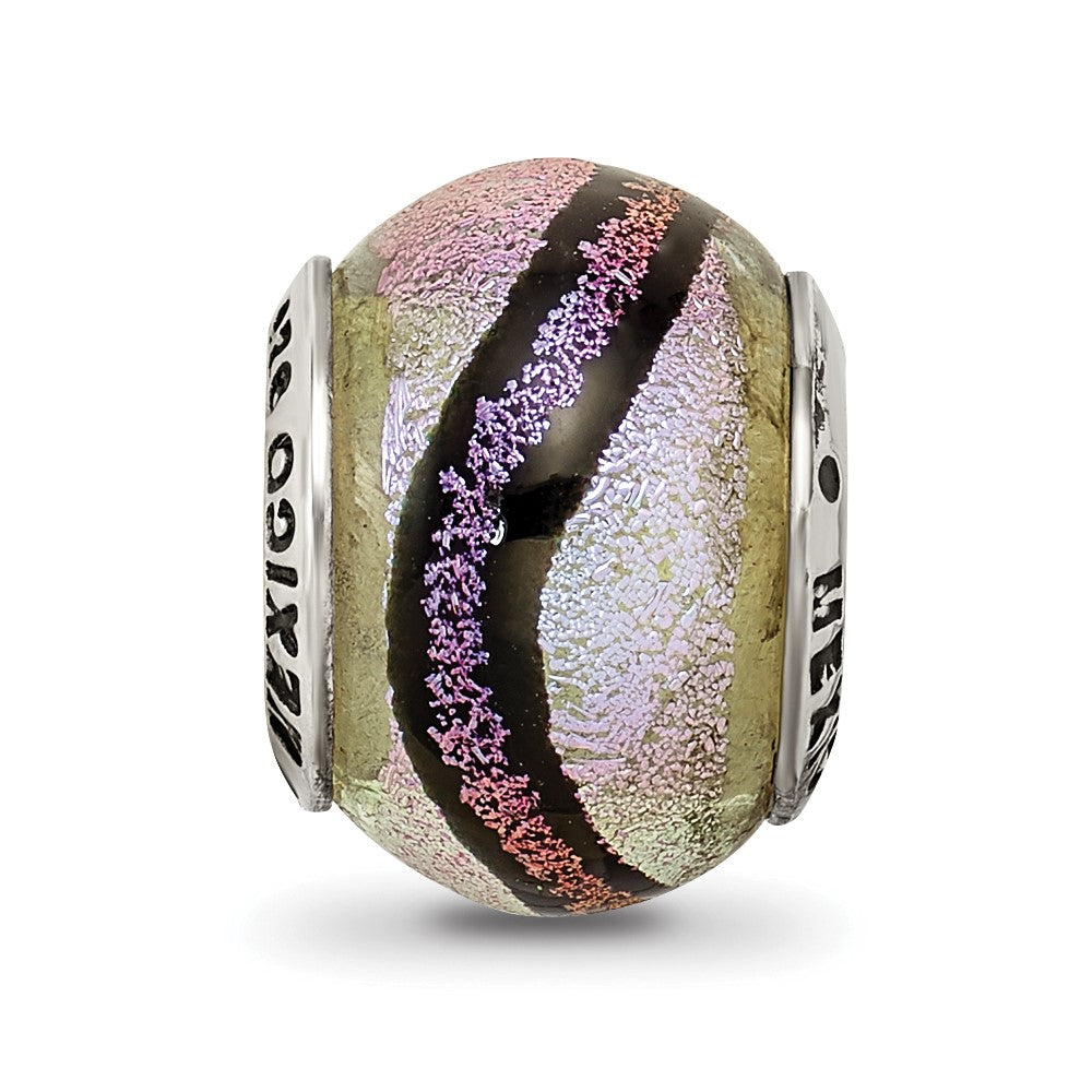 Sterlingsilber Reflections Lila Dichroic Glas Perle