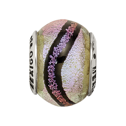 Sterlingsilber Reflections Lila Dichroic Glas Perle