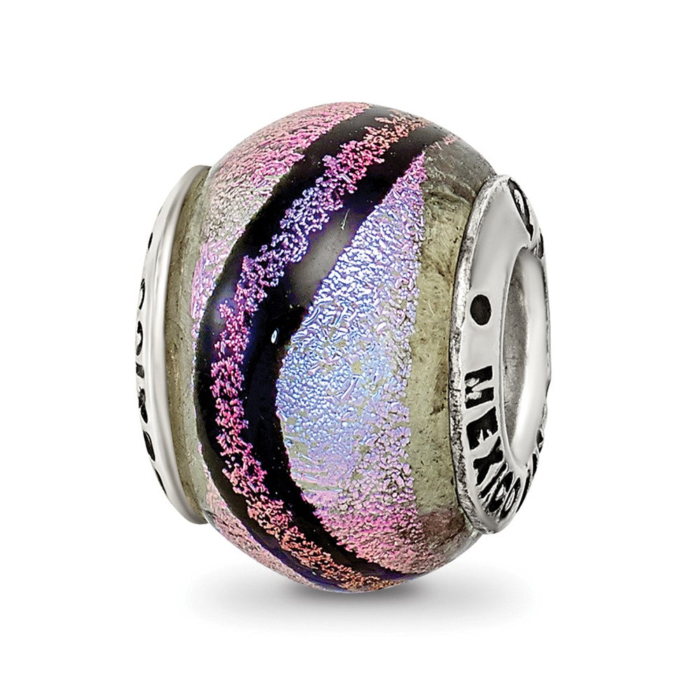 Sterlingsilber Reflections Lila Dichroic Glas Perle