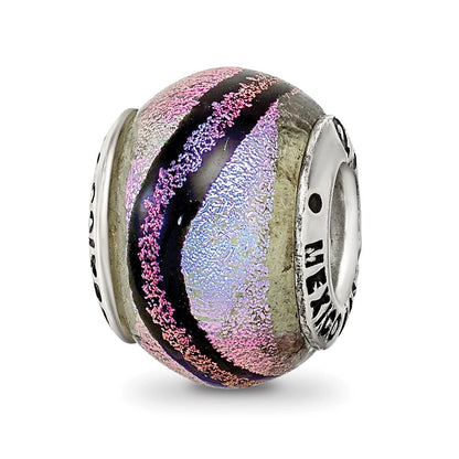 Sterlingsilber Reflections Lila Dichroic Glas Perle
