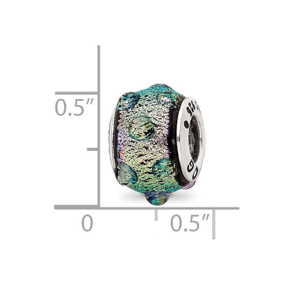 Sterlingsilber Reflections Lila Dichroic Glas Perle