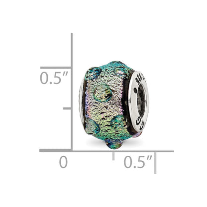 Sterlingsilber Reflections Lila Dichroic Glas Perle