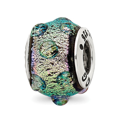 Sterlingsilber Reflections Lila Dichroic Glas Perle